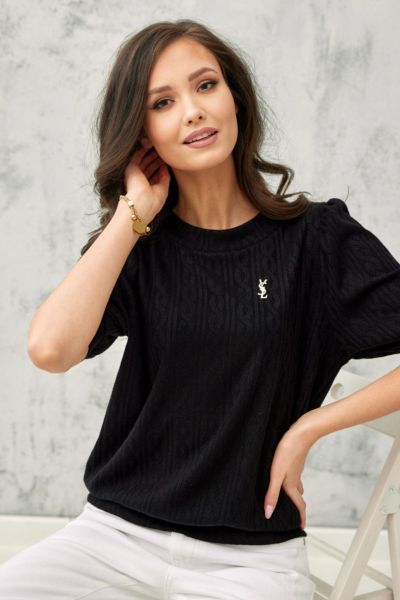 Czarna bluzka sweterkowa - molerin