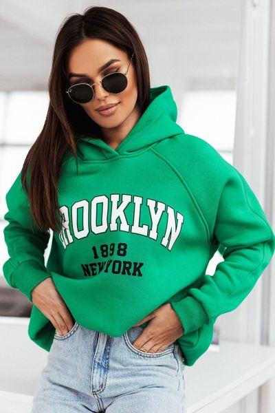 Zielona bluza damska z kapturem Brooklyn
