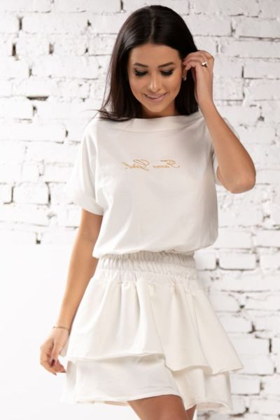 Biała sukienka sportowa rozkloszowana Gabi-WH02-UNIWERSALNY