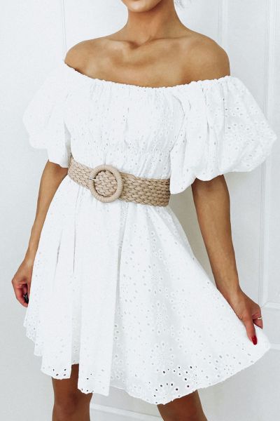 Biała sukienka boho hiszpanka Carmen