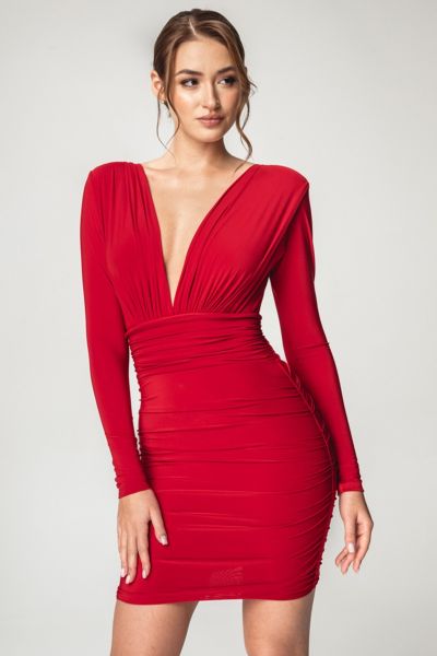 czerwona mini sukienka - molerin