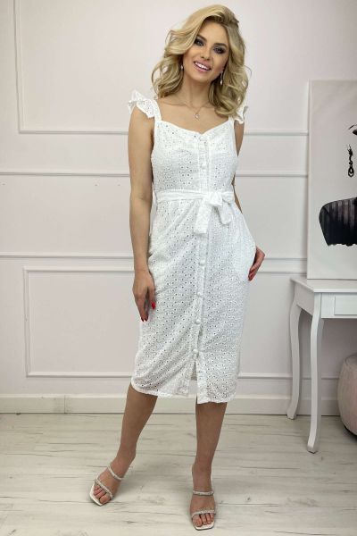 Biała sukienka midi w stylu boho Adelia-WH02-S