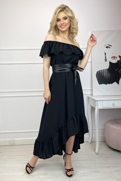 czarna rozkloszowana sukienka hiszpanka