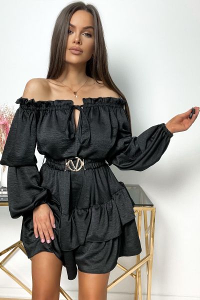 Czarny kombinezon sukienka hiszpanka Rodos-BK01-UNIWERSALNY