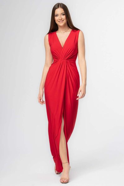 Czerwona długa sukienka wieczorowa z wiązaniem rozmiar XS/S