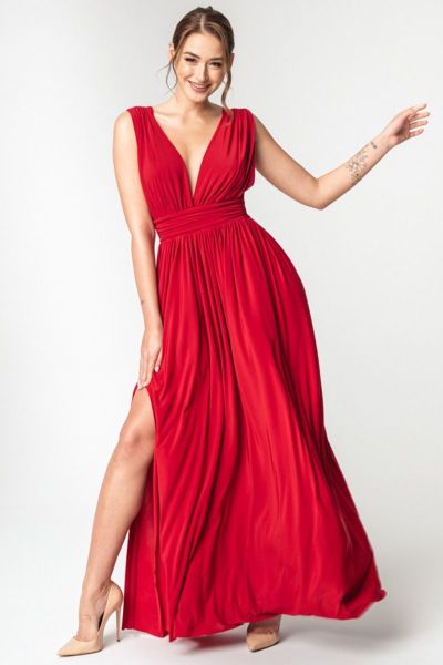 Czerwona wieczorowa sukienka Aurelia-RD01-M/L