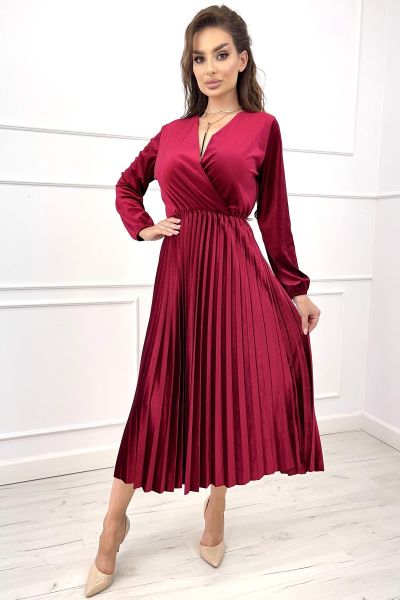 Czerwona sukienka welurowa Marita-RD01-UNIWERSALNY
