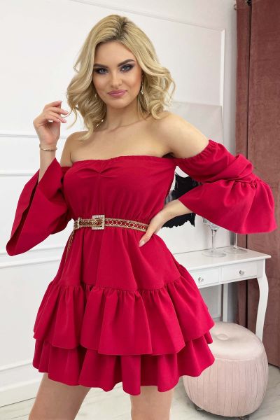 Czerwona rozkloszowana sukienka hiszpanka