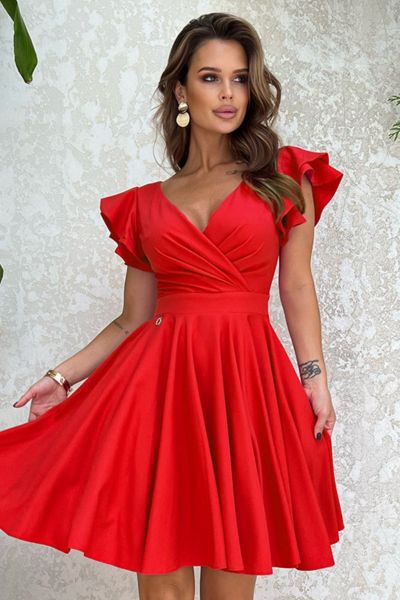 czerwona krótka sukienka na wesele
