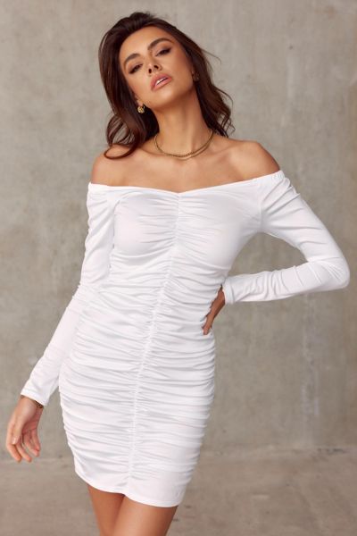 Biała dopasowana sukienka hiszpanka Monic-WH01-S