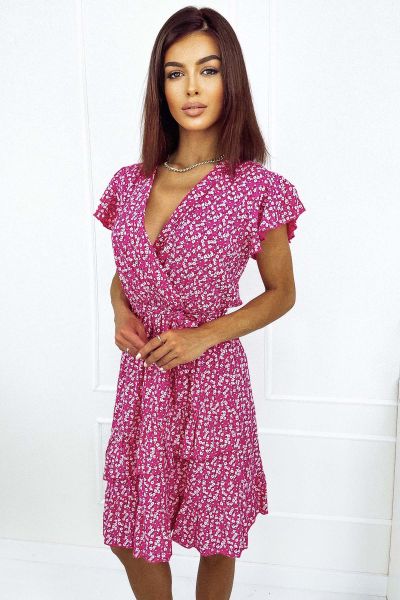 Różowa sukienka damska midi rina -pi03-one size