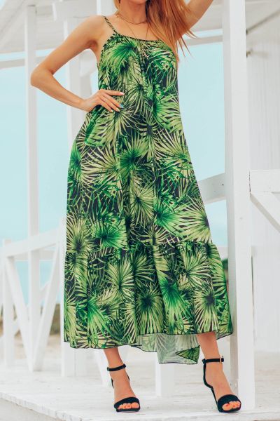 Zielona sukienka damska maxi cadence -one size-gn01