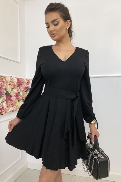 czarna sukienka kopertowa - molerin