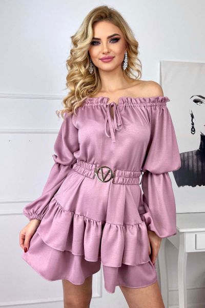 Różowy kombinezon sukienka hiszpanka Rodos-PI02-UNIWERSALNY