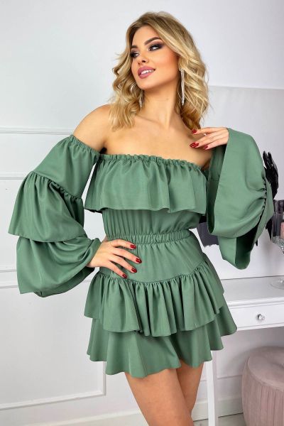 zielony kombinezon sukienka hiszpanka 