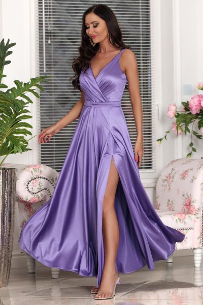 fioletowa maxi sukienka wieczorowa na wesele i na studniówkę