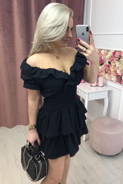Czarna rozkloszowana sukienka marcella 