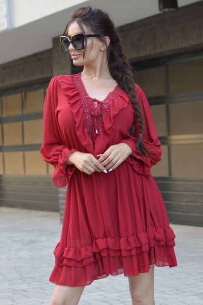 Sukienka rozkloszowana mallory red