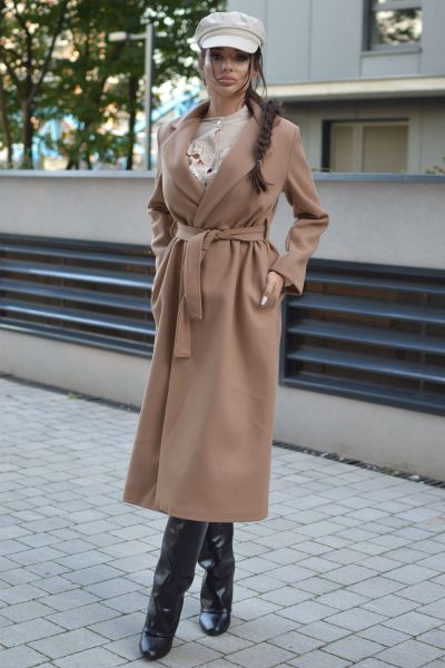 Jesienny płaszcz monserrat beige-bz01-s