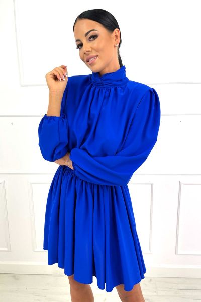 Niebieska rozkloszowana sukienka