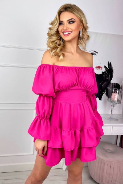 Różowy kombinezon sukienka hiszpanka