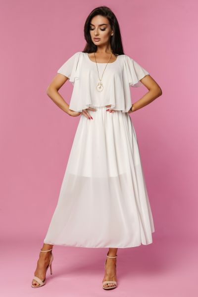 Biała rozkloszowana sukienka letnia Siena
