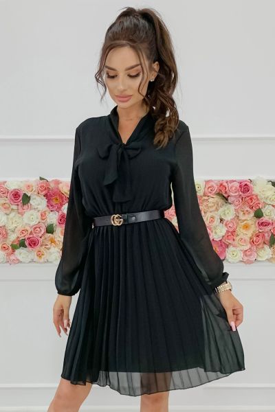 czarna sukienka szyfonowa - molerin
