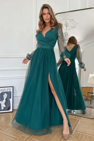 długa sukienka na wesele zielona